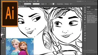How to Draw Cartoon Character Using Illustrator | Frozen  | Elsa and Anna