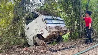 A car crashed into a bamboo bush, I pulled it up and will start fixing it.