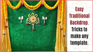 Easy Traditional Backdrop | Sankranthi Backdrop| Tips and Tricks to make template for backdrop