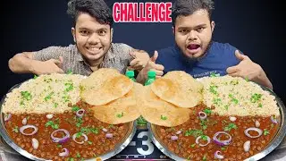 Chole Bhature & Jeera Rice with Green Mirchi Eating Challenge 🌶🔥 | চোলே ভাটুরে ঝাল চ্যালেঞ্জ!
