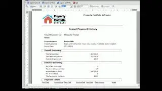 Landlords Property Manager Tenant Payment History Report