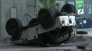 SUV falls off I-4, crashes onto Kaley Street near downtown Orlando