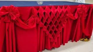 HOW TO MAKE DIAMOND DESIGN TABLE SKIRTING TUTORIAL #diamonddesign #tableskirting