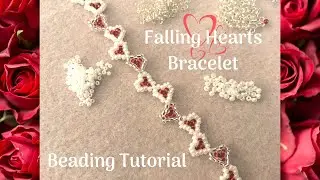 Cute Falling Hearts Bracelet | Seed Bead Project | Beading Tutorial | DIY Jewelry Valentines Day