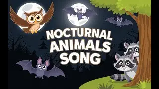 🎶 Fun Nocturnal Animals Song for Kids! Learn About Nighttime Creatures with Actions 🦉🦇