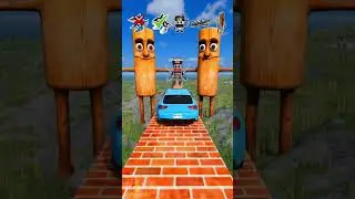 Big and Small vs ITALYBRAINROT 🚗💥 Narrow Bridge!  #shorts #beamng #simulator