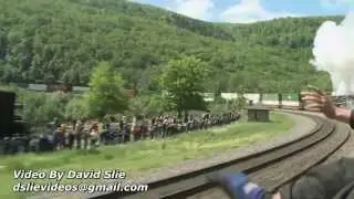 NKP 765 on Horseshoe Curve  5-25-13  --  On Train Video