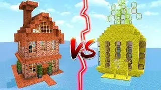 SPONGE HOUSE VS BRICK HOUSE IN MINECRAFT!