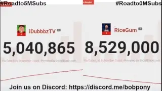 iDubbbzTV VS. RiceGum realtime subscriber count