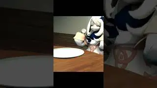 Genshin Impact Paimon eats cupcakes