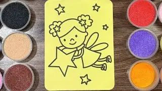 Colorful Fairy Sand Art for Kids 🎨⭐ | Cute Fairy Girl Sand Painting | Relaxing Art （Sand Art World）