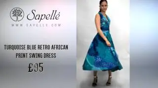 Sapelle Turquoise African Print Dress