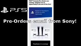 Just got email from Sony PS5 Pre-orders are coming!