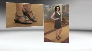 Clarks Patent T-Strap Sandals - Sonar Aster with Jill Bauer