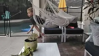 Swinging on the swing talking about stuff