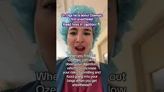 Ozempic can cause vomiting into the lungs under anesthesia! See caption!