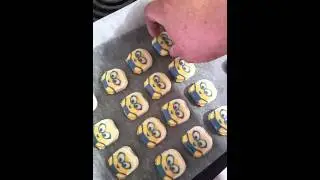 Making minion cookies with the boy