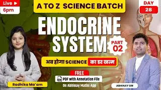 SSC Science | Endocrine System | Part-2 | A to Z Batch | Day-28 | All SSC Exams | Radhika ma'am
