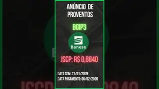 An&uacute;ncio de Proventos - BGIP3 - BANCO BANESE