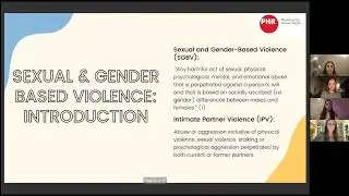 Sexual and Gender Based Violence Lecture Series Introduction | Physicians for Human Rights
