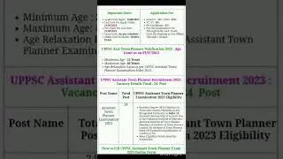 UPPSC Assistant Town Planner Online Form 2023