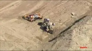 Motorcycle Police Chase in Los Angeles Ends in Construction Zone