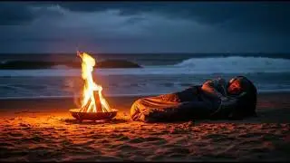 Sleep by the sea with gentle waves, listen to stress-relieving songs, and light a fire