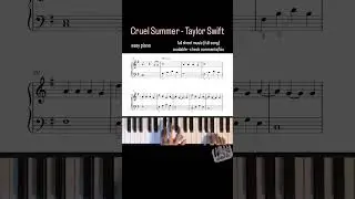 Cruel Summer (Taylor Swift) Easy Piano Sheet #piano #easypiano #sheetmusic #taylorswift #cruelsummer