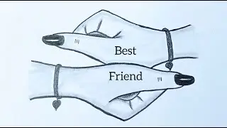 BFF Drawing easy step by step / Best friends Drawing hand - pencil sketch / Drawing tutorial easy