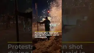 Protests after man shot during US federal raid in Minneapolis | AJ#shorts