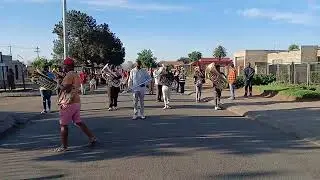 St. Johns Boipatong Band marching from the camp - Alpha and Omega