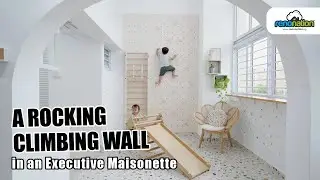A Dreamy HDB Executive Maisonette with a Rock Climbing Wall for Kids
