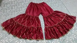 GotaPatti Gharara/Sharara Design Cutting Stitching Tutorial In Hindi/Designer Party Wear Gharara diy