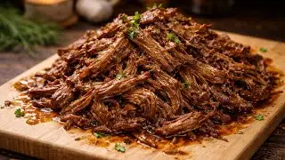 PULLED BEEF in 7 MIN!Healthy & quick, with a veggie sauce