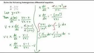 Diff Eqn: Solving first order homogeneous equation 1/6