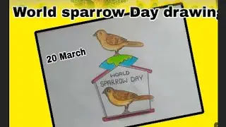 World sparrow Day drawing//Save bird save life//easy drawing for kids#savebird @jaideepohlan8227