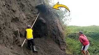 The rock hanging from the wall is already dangerous 