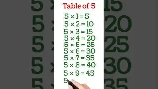 Table of 5 | Table of 5 in easy way | Maths for Kids #shorts
