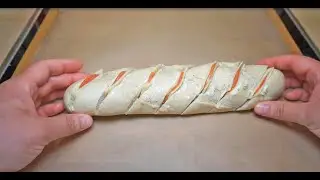 ГРИЛЛИНГ - Чесночный багет с начинкой из колбасы сукук и сыра | мега вкусная | простая идея рецепта