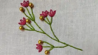 Wonderful Tree Embroidery Desing || Lazy Daisy & Pearl Embroidery Tutorial For Begnniers.