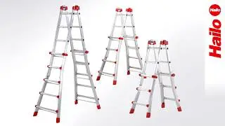 Hailo Multifunktions-Teleskopleiter M80 | H&ouml;henverstellbar, robust, flexibel einsetzbar