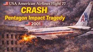 USA American Airlines Flight 77 😱 Plane Crash Reason