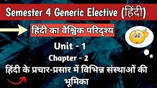 हिंदी का वैश्विक परिदृश्य chapter 2 हिंदी के प्रचार प्रसार में विभिन्न संस्थाओं के भूमिका