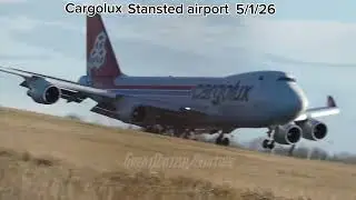 Stansted airport 5/1/26 2 cargo 747s! Emirates777 Pegasus a jet easyJet and Ryanair! #planespotting 
