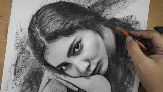 Realistic Charcoal Portrait Drawing Expressionism