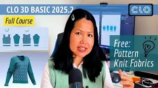 CLO 3D 2025.2 Beginner Tutorial – Sew a Knit Top Step by Step (Free Patterns & Fabrics)