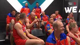 The great Malcolm Blight delivers his pep talk for the All-Stars.EJ Whitten