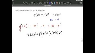 Derivative Product Rule | Quadratic and Exponential e^x