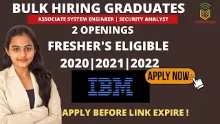 IBM BULK HIRING 2021| 2 BIG Openings From IBM| Batch 2020/21/22| Core IT Jobs| Apply Now