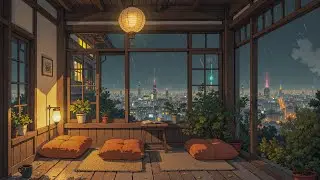 Quiet Rain Outside the Window 🌙 Japanese Wooden Room | Lofi Sounds for Sleep & Calm Mind